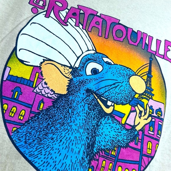 Y2K 90s new look #La Ratatouille Graphic T-Shirt M Pixar - Picture 3 of 8